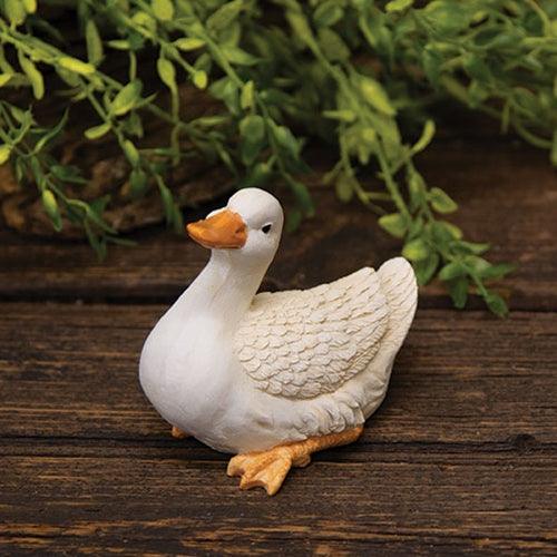 White Resin Duck A - The Fox Decor