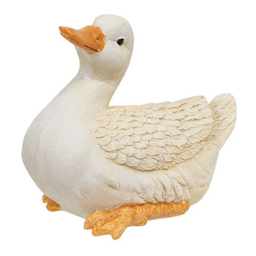 White Resin Duck A - The Fox Decor