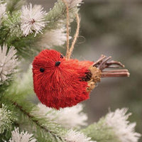 Red Sisal Bird Ornament - The Fox Decor