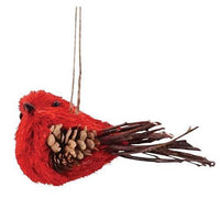Red Sisal Bird Ornament - The Fox Decor