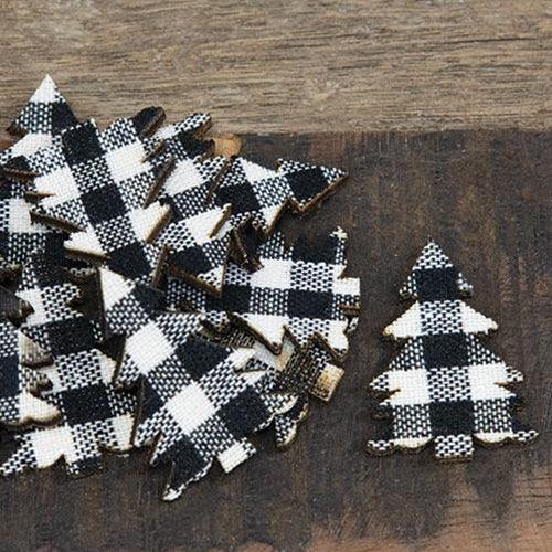 Black White Plaid Tree Bowl Filler - The Fox Decor