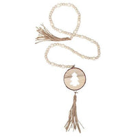 Natural Wood Bead Tree Tag Garland - The Fox Decor