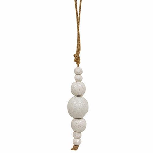 Small Glittered White Wood Icicle Ornament - The Fox Decor