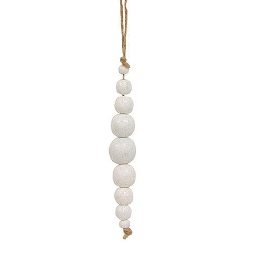 Medium Glittered White Wood Icicle Ornament - The Fox Decor