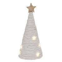 White Yarn Christmas Tree w LED Lights Small - The Fox Decor