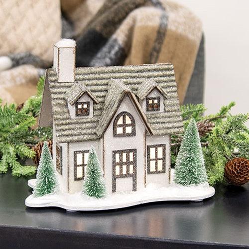 Winter Sparkle Forest LED House w Trees - The Fox Decor