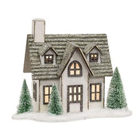 Winter Sparkle Forest LED House w Trees - The Fox Decor