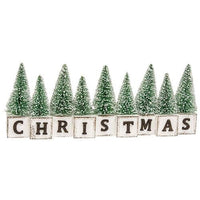 Winter Sparkle Forest Christmas Block Sitter - The Fox Decor