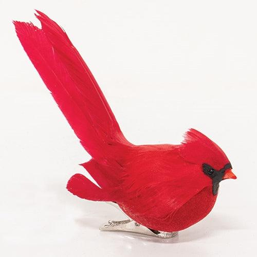 Mini Red Feathered Cardinal Clip - The Fox Decor