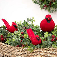 Mini Red Feathered Cardinal Clip - The Fox Decor