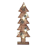 Small Wood Galvanized Snowflake Tree w LED Light - The Fox Decor