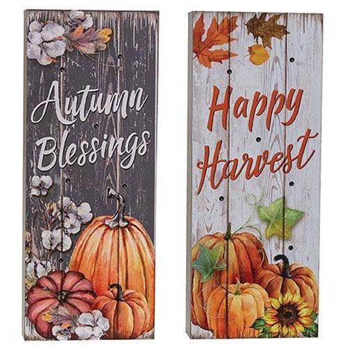 Harvest Sign with LED Light 2 Asstd - The Fox Decor