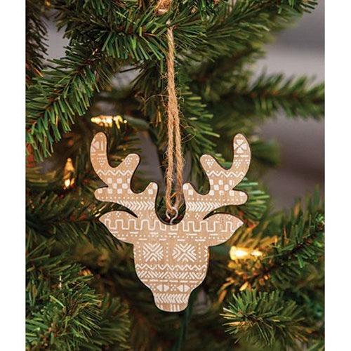 Nordic Reindeer Wood Ornament - The Fox Decor