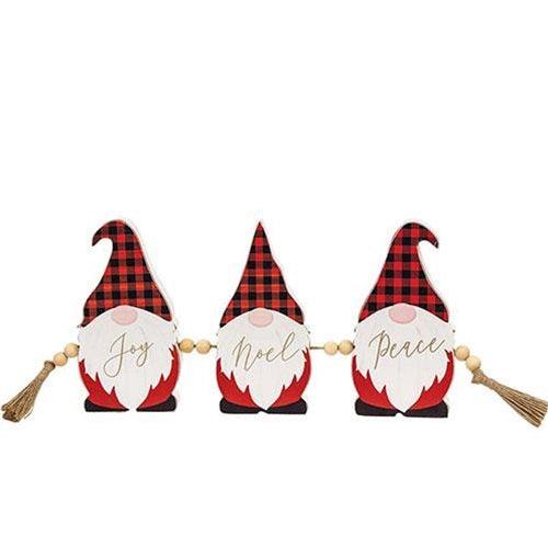 Buffalo Check Gnome Joy Noel Peace Sitter - The Fox Decor