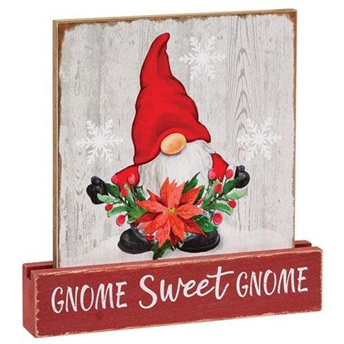 Gnome Sweet Gnome Christmas Wood Block - The Fox Decor