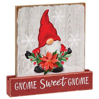Gnome Sweet Gnome Christmas Wood Block - The Fox Decor
