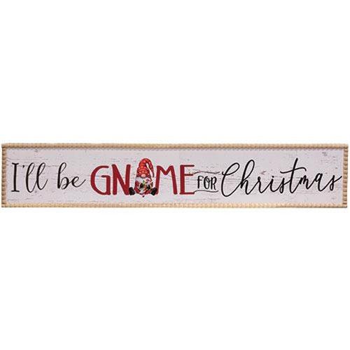 I'll Be Gnome For Christmas Beaded Wood Sign - The Fox Decor