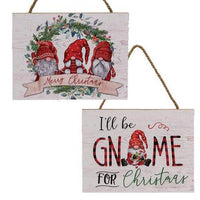 Christmas Gnome Wooden Sign 2 Asstd - The Fox Decor