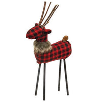 Thumbnail for Med Red Black Plaid Reindeer - The Fox Decor