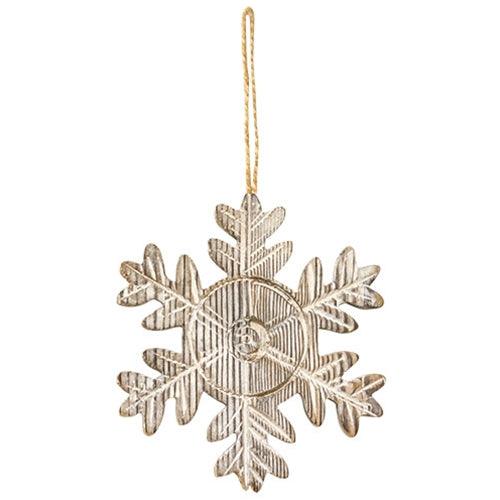 Rustic Wood Grain Snowflake Ornament 5 - The Fox Decor