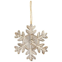 Rustic Wood Grain Snowflake Ornament 5 - The Fox Decor