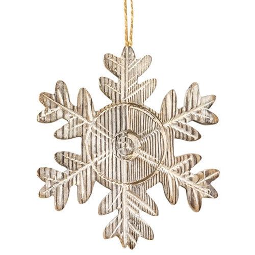 Rustic Wood Grain Snowflake Ornament 5 - The Fox Decor