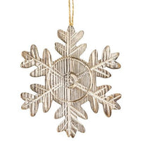 Rustic Wood Grain Snowflake Ornament 5 - The Fox Decor