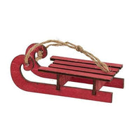 Red Sled Wooden Ornament - The Fox Decor