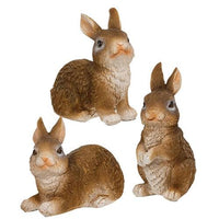 Mini Resin Brown Baby Bunny 3 Asstd - The Fox Decor