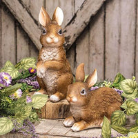 Thumbnail for Large Brown Resin Bunny 2 Asstd - The Fox Decor