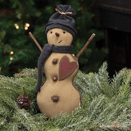 Stiffened Fabric Heart Hat & Scarf Snowman Hanger - The Fox Decor