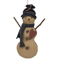 Stiffened Fabric Heart Hat & Scarf Snowman Hanger - The Fox Decor