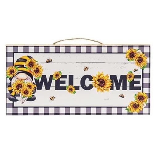 Sunflower Gnome Welcome Sign - The Fox Decor