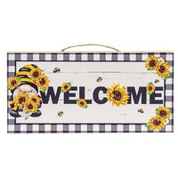 Sunflower Gnome Welcome Sign - The Fox Decor
