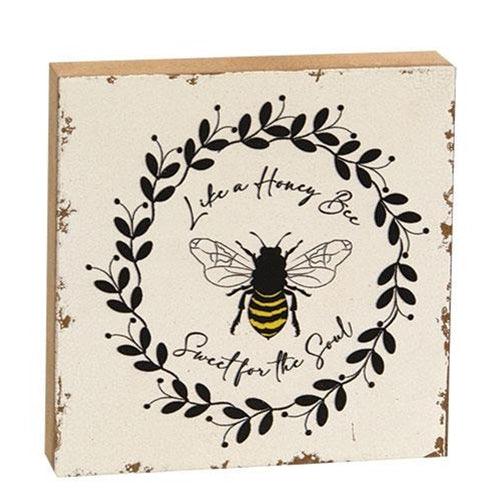 Honey Bee Wood Block - The Fox Decor