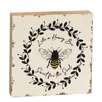 Honey Bee Wood Block - The Fox Decor