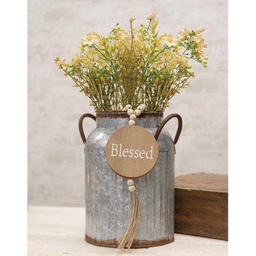 Blessed Engraved Wooden Ornament w Bead Hanger - The Fox Decor