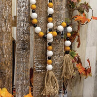 Black Orange & White Bead Garland - The Fox Decor