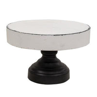 2 Set Distressed Wooden Pedestal Tray & Riser - The Fox Decor