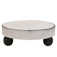 2 Set Distressed Wooden Pedestal Tray & Riser - The Fox Decor