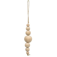 6 Set Natural Wooden Bead Ornaments - The Fox Decor