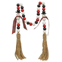 Black White & Red Snowman Bead Garland - The Fox Decor