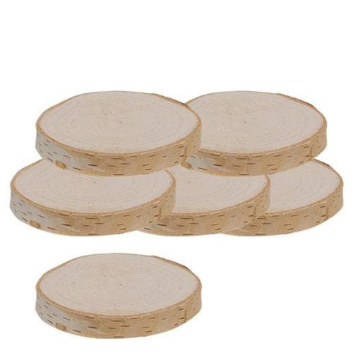 6 Pkg Natural Birch Coasters - The Fox Decor