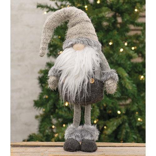 Small Standing Plush Gray Santa Gnome - The Fox Decor