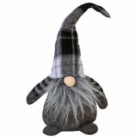 Large Plush Black White Plaid Santa Gnome - The Fox Decor