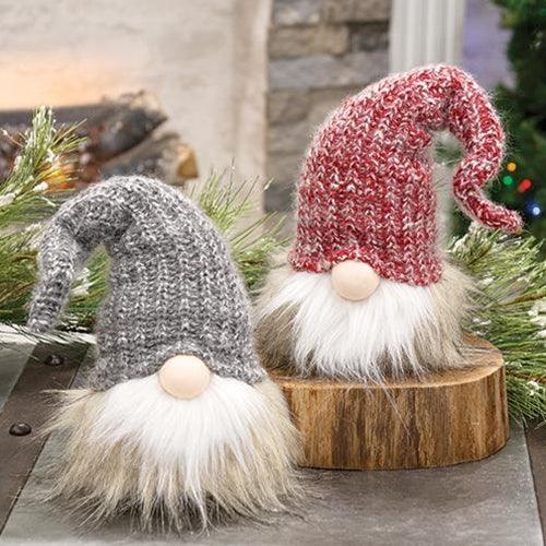 Plush Santa Gnome Head Red or Gray Hat Large 2 Asstd - The Fox Decor