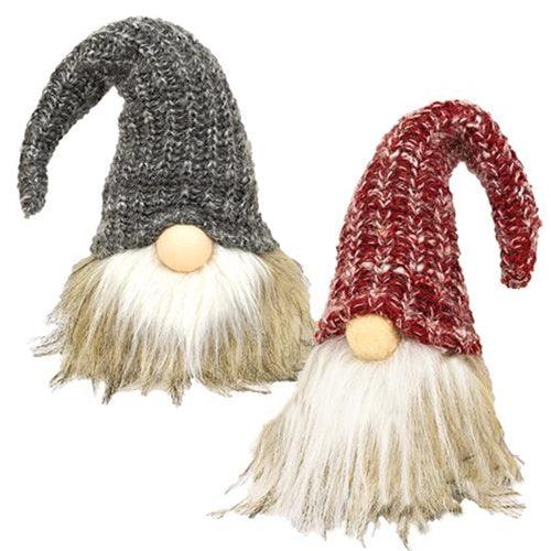 Plush Santa Gnome Head Red or Gray Hat Large 2 Asstd - The Fox Decor