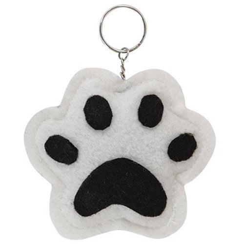 Paw Print Black & White Keychain 2 Asstd - The Fox Decor