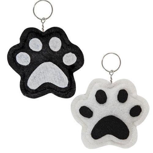 Paw Print Black & White Keychain 2 Asstd - The Fox Decor