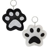 Paw Print Black & White Keychain 2 Asstd - The Fox Decor